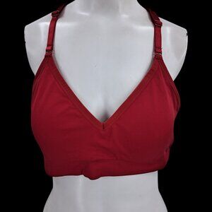 Torrid Curve Racerback Bralette Wireless Bra Size 2 Lace Adjustable Red Soft Cup